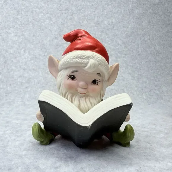 Vtg Homco Figurines Santa Elves Christmas Toy Makers 5406 Set Pixie Gnome - Picture 11 of 16